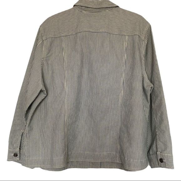 CJ Banks micro stripe button front jacket EUC 2X - Picture 5 of 5